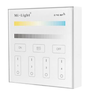 2.4 GHz 4 Zonen Dual Weiss Steuerung zur Wandmontage (ohne Empfangseinheit) mit Touchdisplay