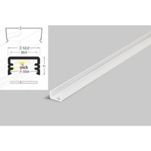 4 Meter LED Aluleiste Aufputz Mini 8mm Serie ECO weiß lackiert