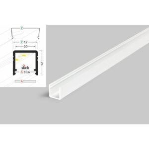 4 Meter LED Alu Profil Aufputz 10mm Serie ECO weiß lackiert