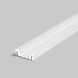 4 Meter LED Profil Aufputz Flach weiss lackiert ohne Abdeckung 14mm Serie L