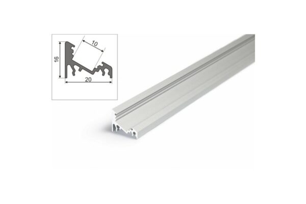 4 Meter LED Aluprofil Corner 30 Grad natureloxiert ohne Abdeckung Serie M