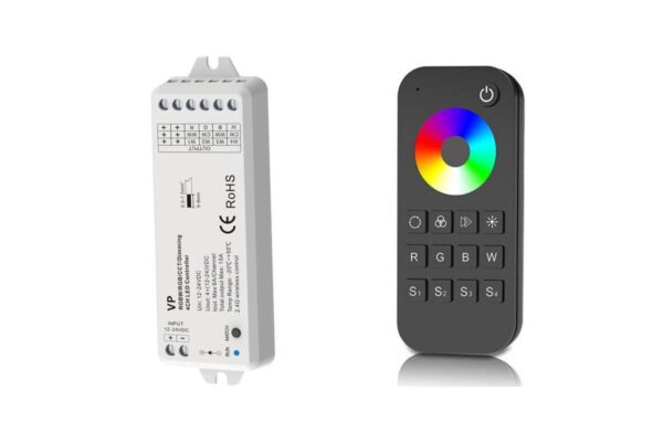 2.4 GHz 1 Zonen Funkcontroller Set für RGB/RGBW LED Bänder 12-24VDC 4x3A Serie Sky