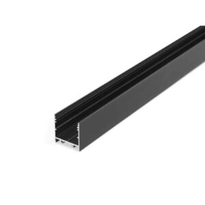 3 Meter LED Alu Profil Aufbau breit 02 schwarz eloxiert 30mm Serie Varia