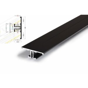 3 Meter LED Profil Back 8 und 10 - Voute schwarz eloxiert