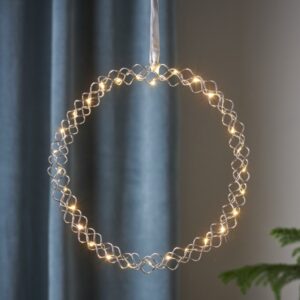 LED Lichtkranz Hoop - 30 warmweiße LED - D: 30cm - Metall - Batteri...