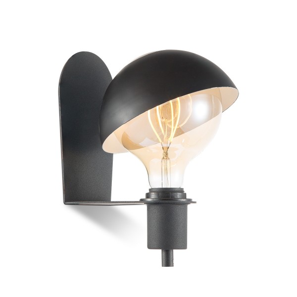 Wandlampe DYNA schwarz - E27 - beweglicher Schirm