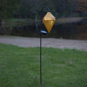 LED Solar Gartenstecker BOLILLA - gold - weiße LED - H: 80cm - Dämm...